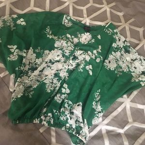 EUC kimono sleeve sheer floral top